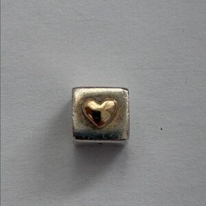 Pandora I Love You Cube Bead Charm with Gold Heart
